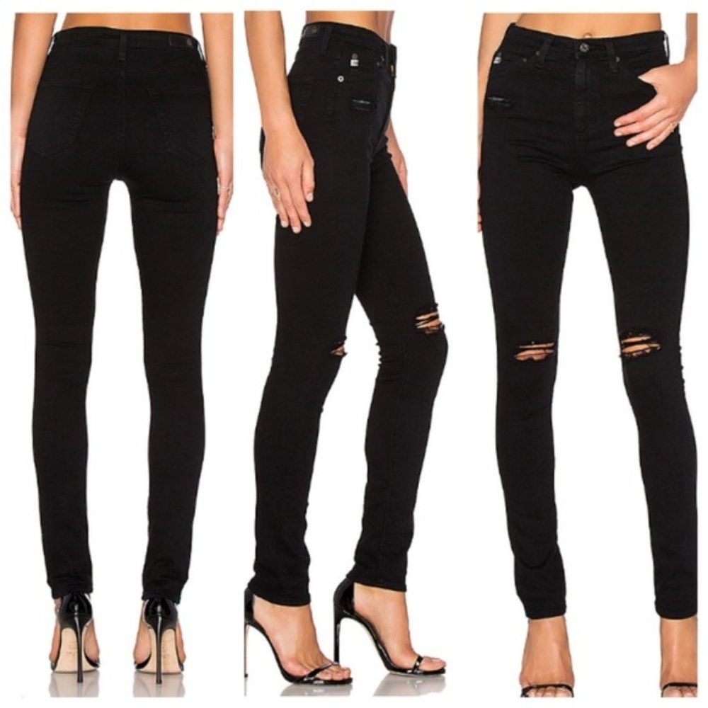 AG Sophia Black Skinny Jeans 25